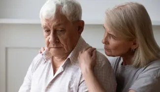 Care home environment with staff and resident