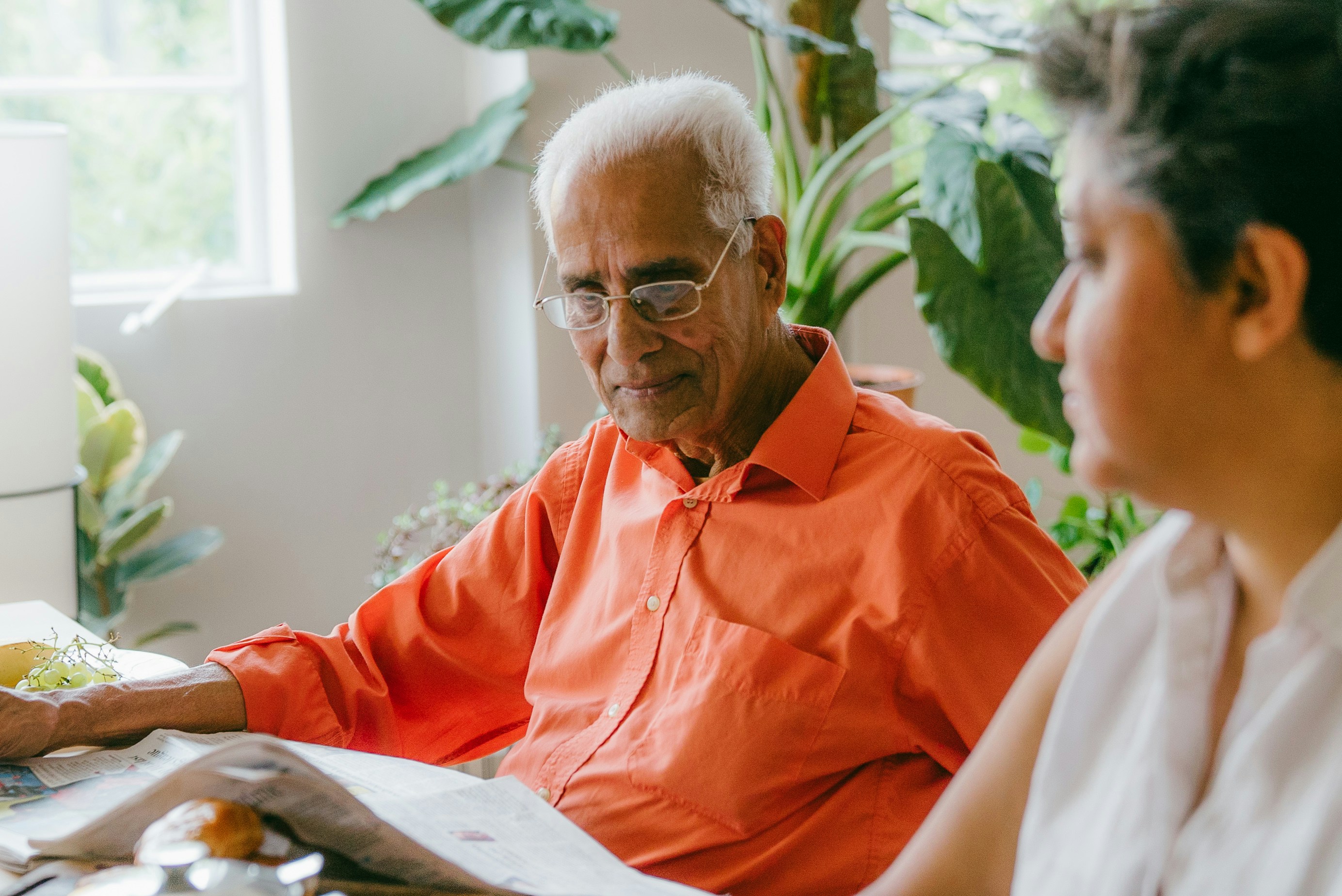 Family discussing care home finances and options