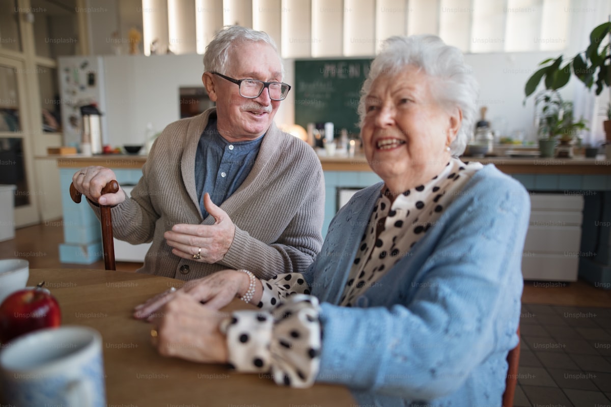 Care home staff with residents